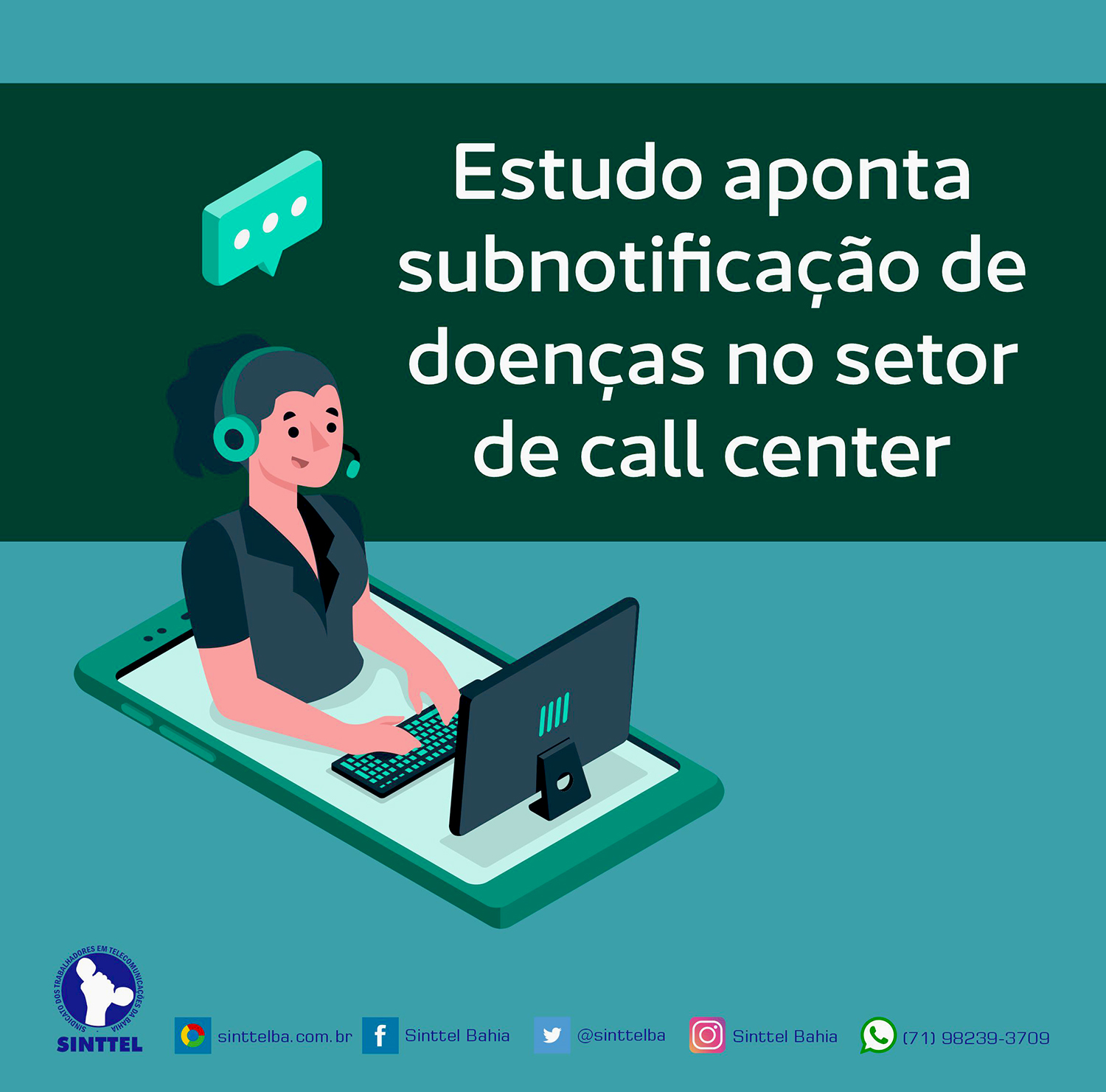 Estudo aponta subnotificação de doenças no setor de call center